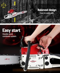 GIANTZ 62cc Commercial Petrol Chainsaw 20 Oregon Bar E-Start Chains Saw Tree