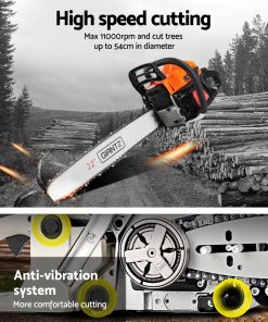 GIANTZ 58cc Commercial Petrol Chainsaw 22 Bar E-Start Chains Saw Tree Pruning