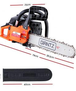 GIANTZ 45CC Petrol Commercial Chainsaw Chain Saw Bar E-Start Black