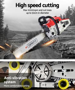 GIANTZ 52CC Petrol Commercial Chainsaw Chain Saw Bar E-Start Pruning