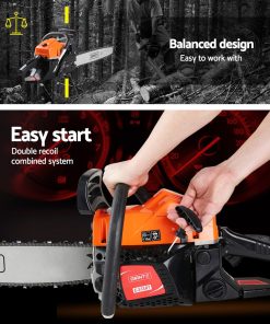GIANTZ Latest 62cc Petrol Commercial Chainsaw 22 Bar E-Start Chain Saw Pruning