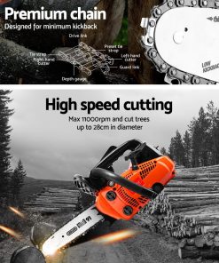 GIANTZ 25cc Commercial Petrol Chainsaw 10â€ Oregon Bar E-Start Chains Saw Tree
