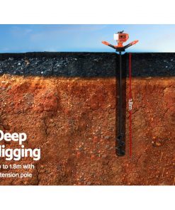 Giantz 75CC Petrol Post Hole Digger Drill Borer Fence Extension Auger Bits