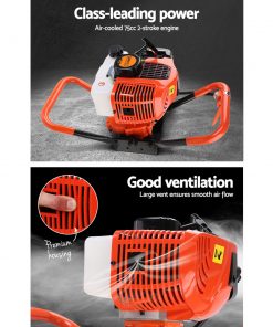 Giantz 75CC Petrol Post Hole Digger Drill Borer Fence Extension Auger Bits