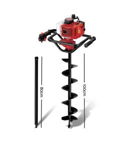 Giantz 88CC Petrol Post Hole Digger Drill Borer Fence Extension Auger Bits