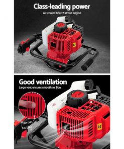 Giantz 88CC Petrol Post Hole Digger Drill Borer Fence Extension Auger Bits