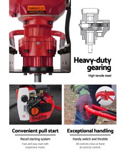 Giantz 75CC Petrol Post Hole Digger Drill Borer Fence Extension Auger Bits