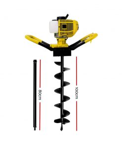Giantz 75CC Petrol Post Hole Digger Auger Bits Drill Borer Fence Extension