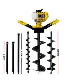 Giantz 75CC Post Hole Digger Petrol Drill Auger Borer Fence Extension Bits
