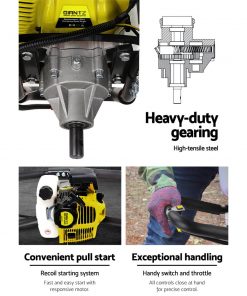 Giantz 62CC Petrol Post Hole Digger Drill Auger Borer Fence Earth Power
