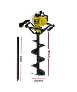Giantz 88CC Post Hole Digger Petrol Auger Drill Borer Fence Earth Power 300mm