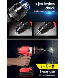 GIANTZ Hammer Drill Impact Cordless Brushless Drill Electric 20V Lithium