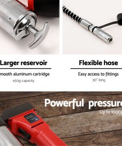 Giantz 20V Rechargeable Cordless Grease Gun - Red