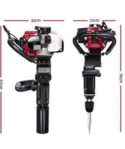 GIANTZ 2in1 Petrol 36cc Pile Post Driver and Jack hammer Star Demolition Jackhammer