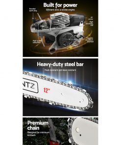 Giantz 4-STROKE Pole Chainsaw Hedge Trimmer Brush Cutter Whipper Multi Tool Saw