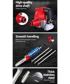 Giantz 4-STROKE Pole Chainsaw Hedge Trimmer Brush Cutter Whipper Multi Tool Saw