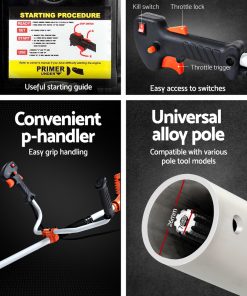 Giantz Pole Chainsaw Hedge Trimmer Brush Cutter Whipper Snipper Multi Tool