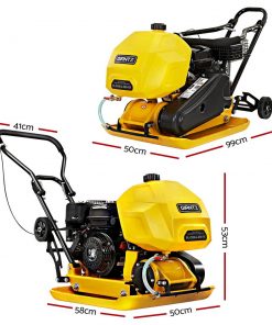 Giantz 23" Plate Compactor 6.5HP Compactors 95KG Vibration Rammer with Wheels