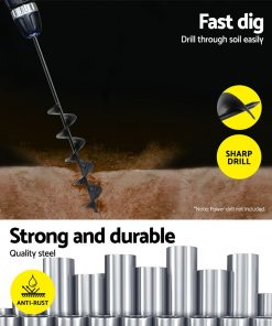 GIANTZ Power Garden Auger Small Earth Planter 75 X 600MM Black