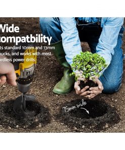 GIANTZ Power Garden Auger Small Earth Planter 75 X 600MM Black