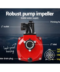 Giantz 2inch High Flow Water Pump - Black & Red