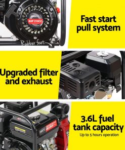 Giantz 2inch High Flow Water Pump - Black & Red