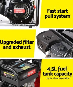 Giantz 2inch High Flow Water Pump - Black & Red