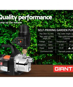Giantz 1500W High Pressure Garden Water Pump with Auto Controller