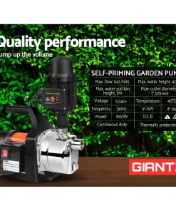 Giantz 800W High Pressure Garden Water Pump with Auto Controller
