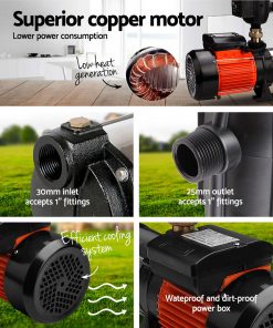 Giantz Multi Stage High Pressure Water Pump Garden Farm Rain Tank Irrigation