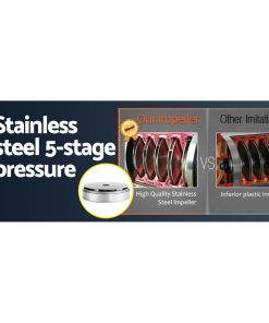 Giantz Multi Stage Water Pump Pressure Rain Tank Garden Farm House Irrigation 2000W Black Controller