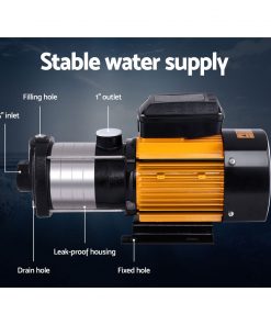 Giantz Multi Stage Water Pump Pressure Rain Tank Garden Farm House Irrigation 2000W Black Controller