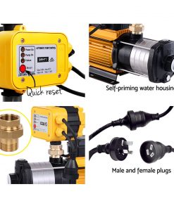 Giantz Multi Stage Water Pump Pressure Rain Tank Garden Farm House Irrigation 2000W Yellow Controller