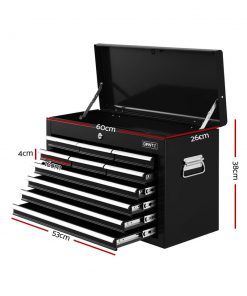 Giantz 10-Drawer Tool Box Chest Cabinet Garage Storage Toolbox Black