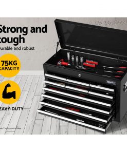 Giantz 10-Drawer Tool Box Chest Cabinet Garage Storage Toolbox Black