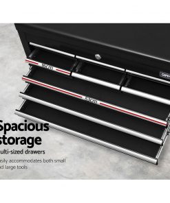 Giantz 10-Drawer Tool Box Chest Cabinet Garage Storage Toolbox Black