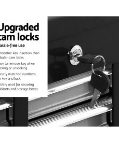 Giantz 10-Drawer Tool Box Chest Cabinet Garage Storage Toolbox Black Silver