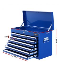 Giantz 10-Drawer Tool Box Chest Cabinet Garage Storage Toolbox Blue