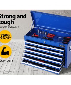 Giantz 10-Drawer Tool Box Chest Cabinet Garage Storage Toolbox Blue
