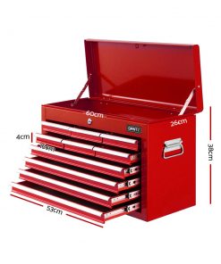 Giantz 10-Drawer Tool Box Chest Cabinet Garage Storage Toolbox Red