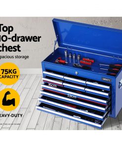 Giantz Tool Box Chest Trolley 16 Drawers Cabinet Cart Garage Toolbox Blue