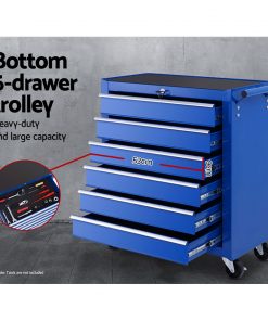 Giantz Tool Box Chest Trolley 16 Drawers Cabinet Cart Garage Toolbox Blue