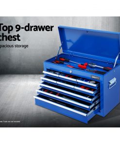 Giantz Tool Chest and Trolley Box Cabinet 16 Drawers Cart Garage Storage Blue