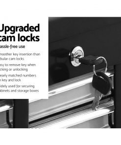 Giantz 17 Drawers Tool Box Trolley Chest Cabinet Cart Garage Mechanic Toolbox Black and Grey