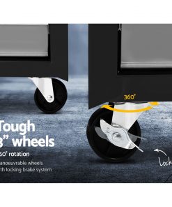 Giantz 17 Drawers Tool Box Trolley Chest Cabinet Cart Garage Mechanic Toolbox Black and Grey