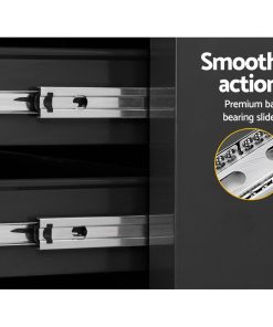 Giantz Tool Box Trolley Chest Cabinet 6 Drawers Cart Garage Toolbox Set Black