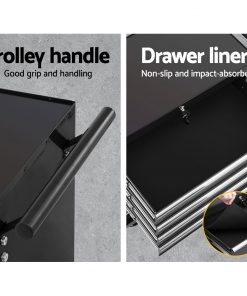 Giantz Tool Box Trolley Chest Cabinet 6 Drawers Cart Garage Toolbox Set Black