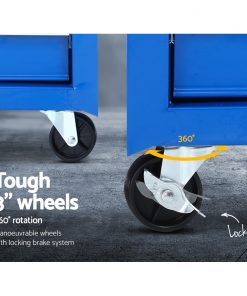 Giantz Tool Chest and Trolley Box Cabinet 7 Drawers Cart Garage Storage Blue