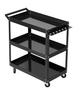 Giantz Tool Cart 3 Tier Parts Steel Trolley Mechanic Storage Organizer Black
