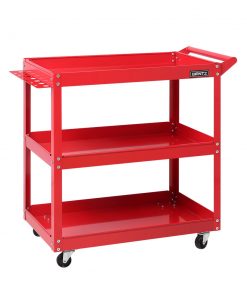 Giantz Tool Cart 3 Tier Parts Steel Trolley Mechanic Storage Organizer Red